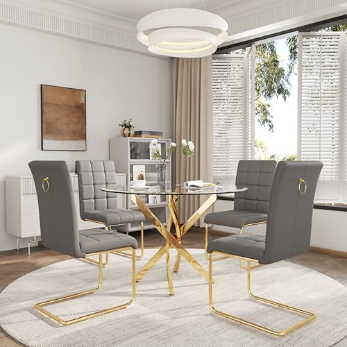 5 Piece Glass Dining Table Set