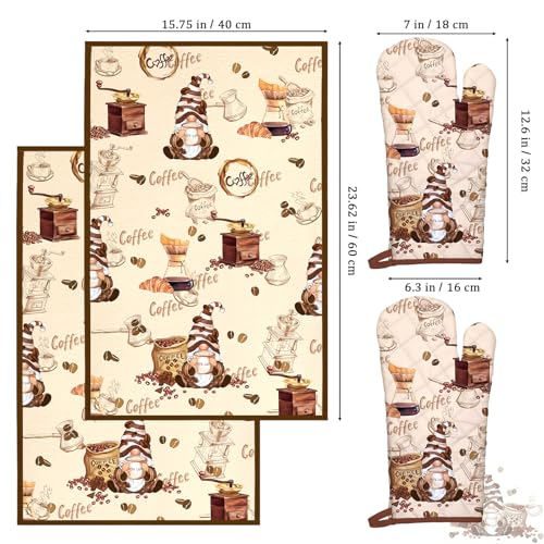 Kitchen Towels and Oven Mitts Set 5Pcs