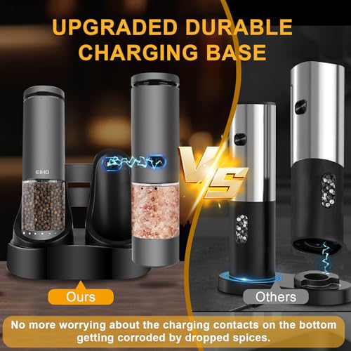 Electric Salt and Pepper Grinder Set USB Rechargeable