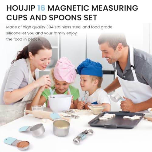 Magnetic Measuring Cups and Spoons Set (GLACIER BLUE)