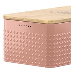 Metal bread box with linen bread US