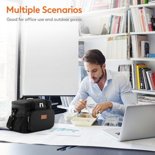 Large Lunch Bag Insulated Lunch Box Soft Cooler Cooling Tote for Adult Men Women