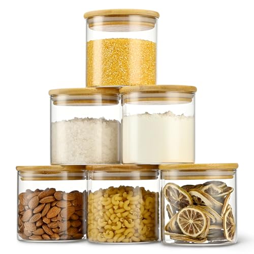 Round Glass Storage Containers with Bamboo Lids