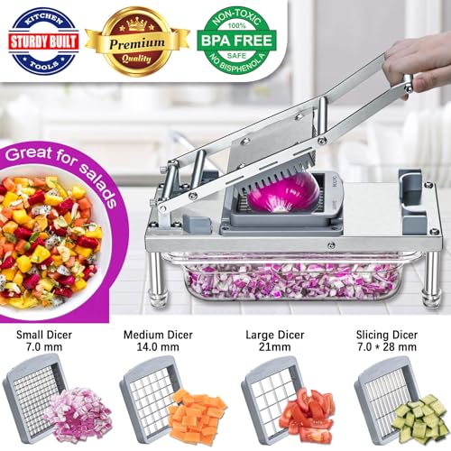 Vegetable Chopper Veggie Cutter Onion Food Potato Dicer with Container (10 Blade)