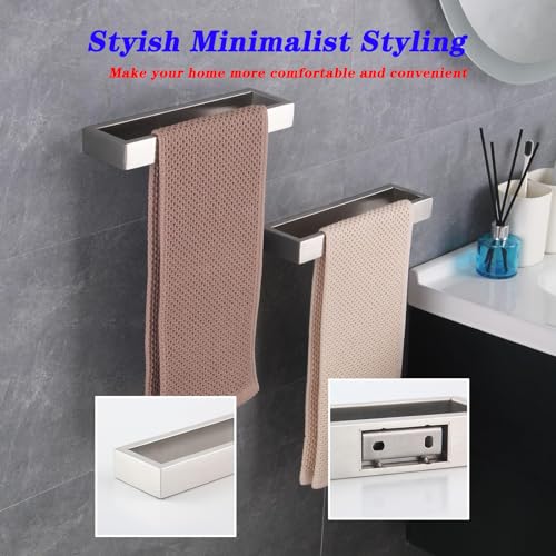 Modern Towel Holder Square Style Towel Hanger Towel Ring for Bathroom Wall Mount 2 Pack