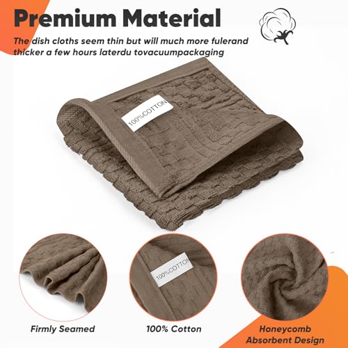 Oven Mitts Kitchen Towels and Dishcloths with Pot Holders Sets (Khaki)