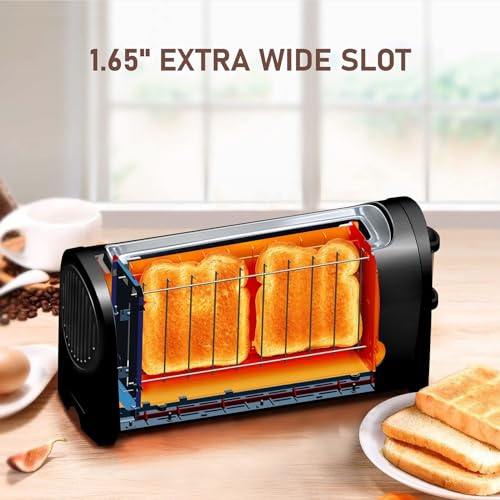 Toaster 2 Slice Small Compact Electric Bread Black Tosterster