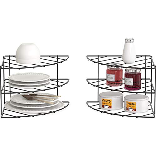 DecoBros 3 Tier Counter and Cabinet Corner Shelf Organizer