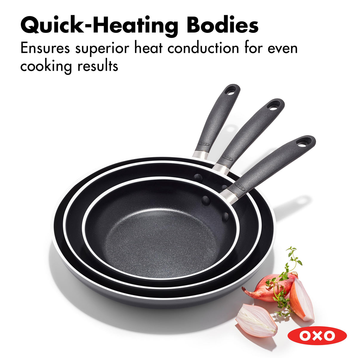 3 Piece Nonstick Frying Pan Set (8", 10" and 12" Frying Pan Skillet Set)