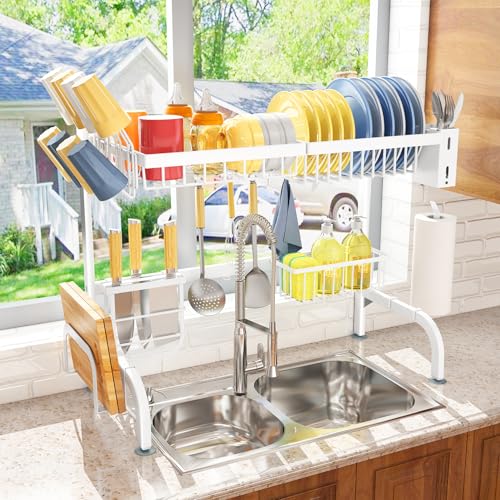 Over The Sink Dish Drying Rack (White)