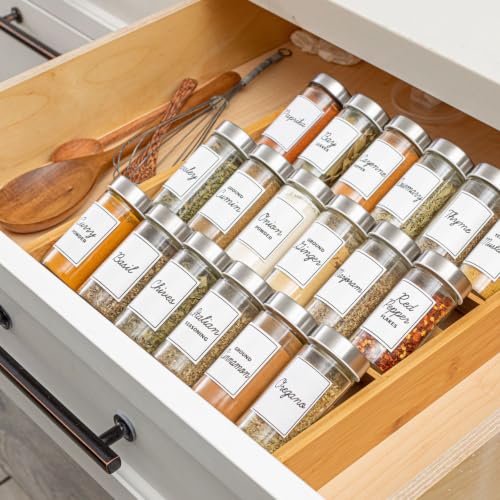18 Jar Bamboo Compact Spice Organizer