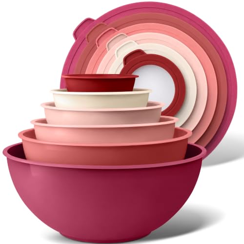 Piece Plastic Mixing Bowls with Lids Set