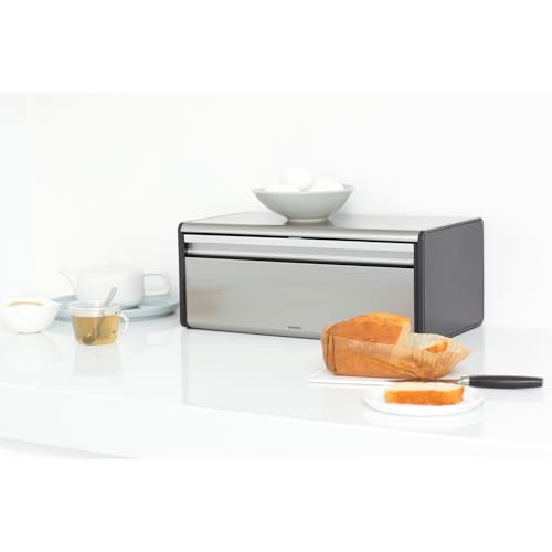 Rectangular Fall Front Bread Box (Matt Steel)