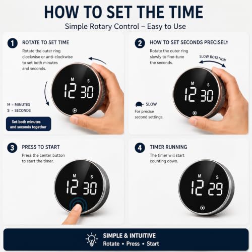 Magnetic Digital Timers (Silver)