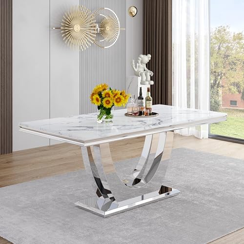 Marble Dining Table Set for 6