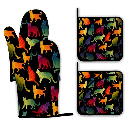 Colorful Butterfly Oven Mitts and Pot Holders
