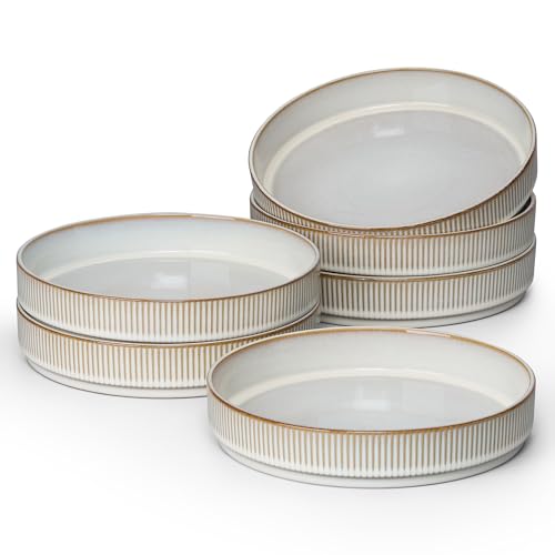 4 6 Pieces Stoneware Pasta Bowls Set