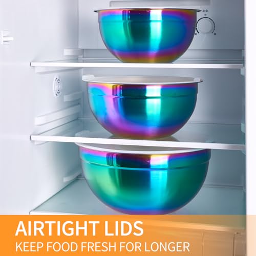 Colorful Mixing Bowls with Airtight Lids (Colorful / 7 Pieces)