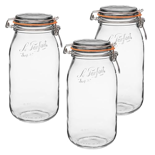 Super Jars Wide Mouth French Glass Preserving Jars with Rounded Bodies