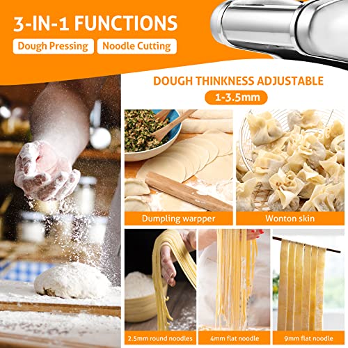 Electric Pasta Maker Machine 3 IN 1 Automatic Dough Pasta Roller (3 Blades)