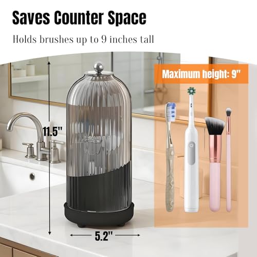 Dustproof Toothbrush Holder Organizer with Drainage