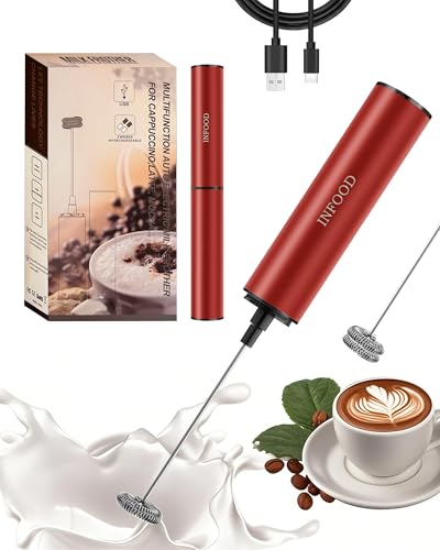 Milk Frother Rechargeable with Cover