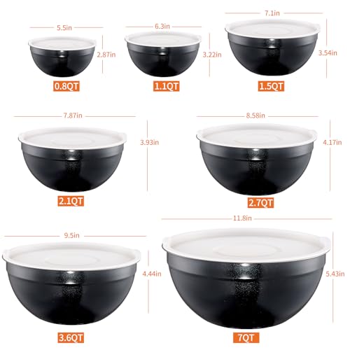 Gold Mixing Bowls with Lids Set of 7