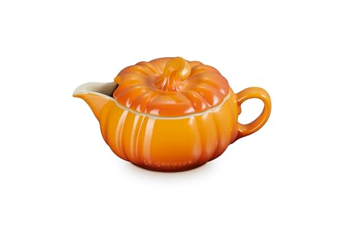 Stoneware Pumpkin Gravy Boat with Lid (Persimmon)