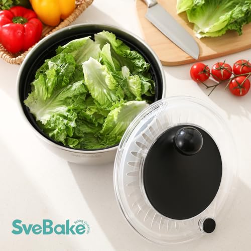 5.3Qt Stainless Steel Salad Spinner with Stop Button