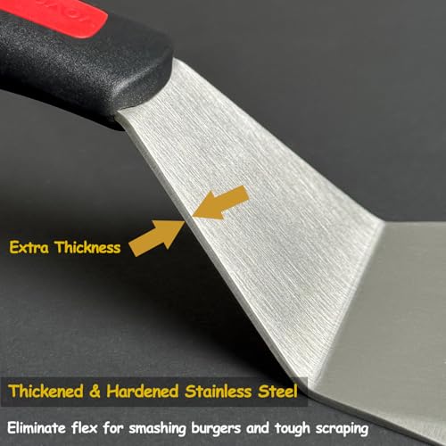 Professional Metal Spatula for Cast Iron Skillets and Flat Top Grills