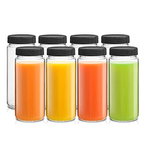 Glass Juice Bottles with Lids 16oz