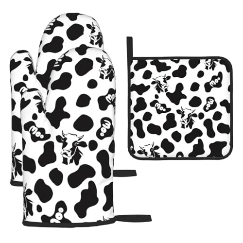 Oven Mitts and Pot Holders Sets of 3 Kitchen Hot Pads Oven Gloves for Cooking Grilling Baking