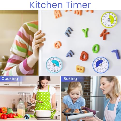 3 Pcs 60 Minute Magnetic Visual Timer Classroom Tool (Multicolor)