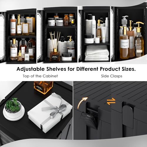 4 Tier Tall Narrow Storage Cabinet with Movable Wheels
