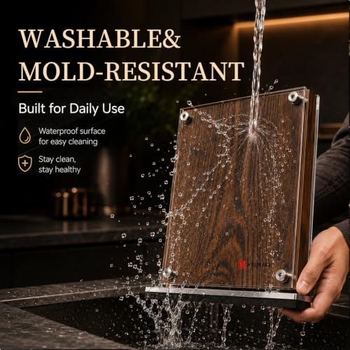 Magnetic Kitchen Knife Block Holder with Acrylic Shield (9.5 inches)