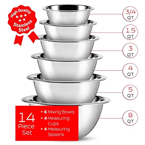 Mixing Bowls with Measuring Cups & Measuring Spoons