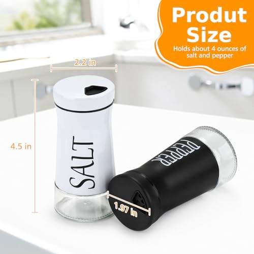 Salt and Pepper Shakers with Adjustable Pour Hole