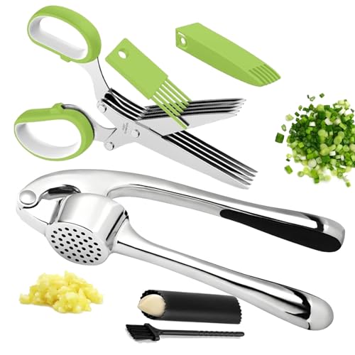 Garlic Press and Herb Scissors Set