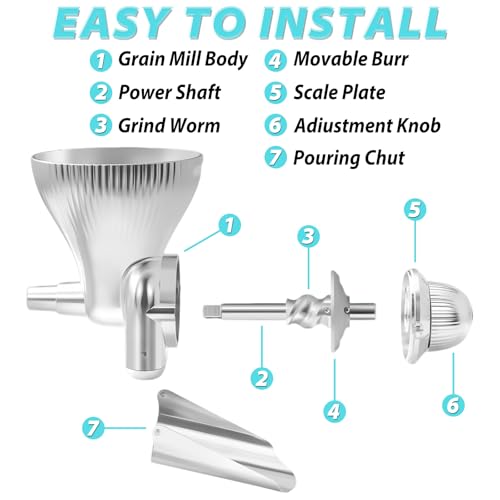 Grain Mill Attachment for Kitchenaid Stand Mixer Flour Wheat Grinder