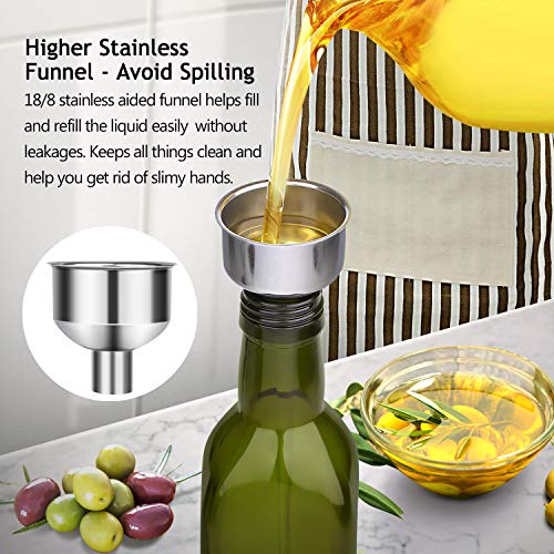 2 PACK 17 oz Glass Olive Oil Dispenser Bottle Set (17 Oz ( Pack of 2))