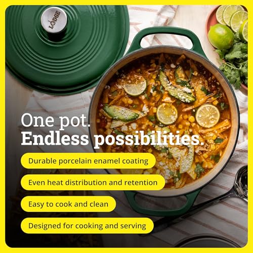 Essential Enamel Cast Iron Dutch Oven (Evergreen)