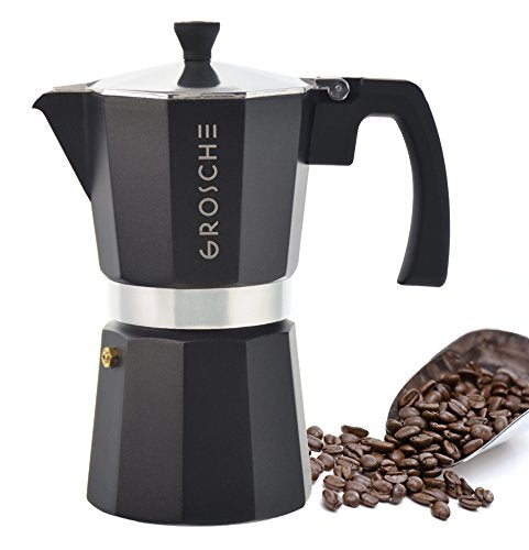 Milano Stovetop Espresso Maker Moka Pot 9 espresso Cup 15.2oz Black (9 espresso cups / Black)