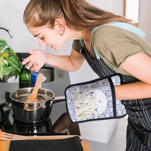 Coastal Beach Seashell Coral Starfish Oven Mitts Set