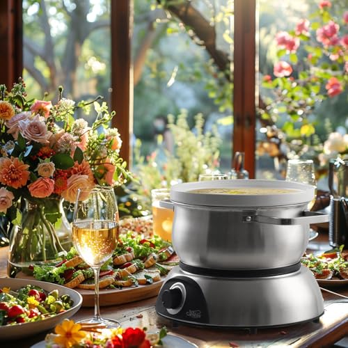 Electric Chocolate & Cheese Fondue Set with Two Pots