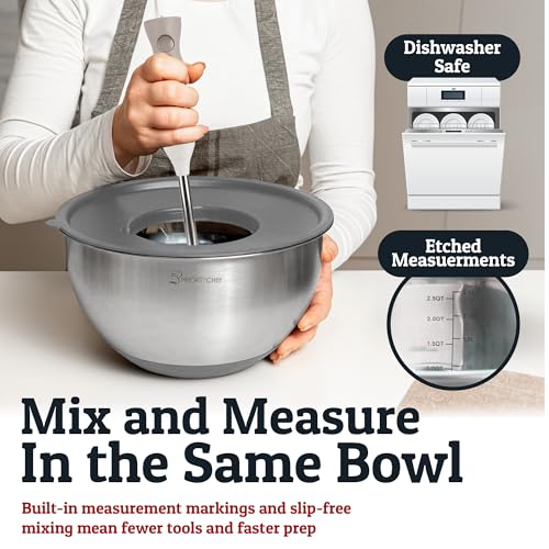 28pc Stainless Steel Mixing Bowls with Lids Set (Utensils - Grey)