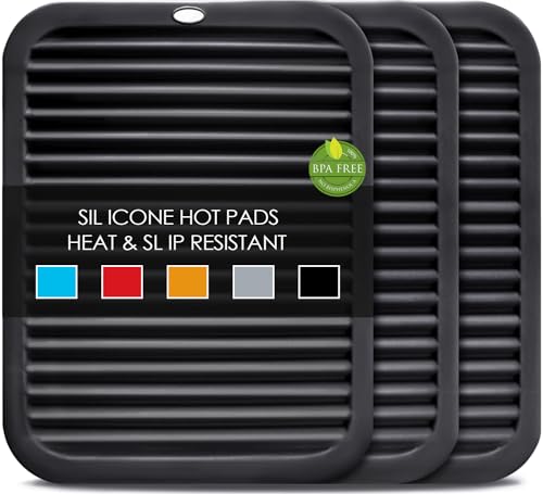 Silicone Trivet Mats Microwave Mat Pot Holders for Hot Pan and Pot Pads. Heat Resistant Counter Mats for Tables
