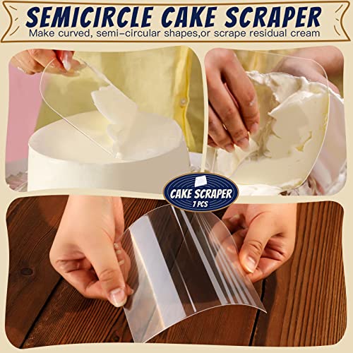 7 Pcs Dough Scraper Bowl Scraper Cutters Cake Icing Scraper Smoother Tool Set