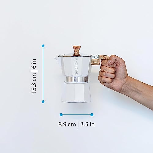 Milano Stovetop Espresso Maker Moka Pot 3 espresso Cup (3 espresso cups / White)