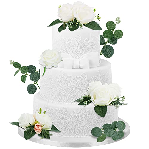 9 Pcs Cake Flower Toppers Floral Wedding Cake Decoration