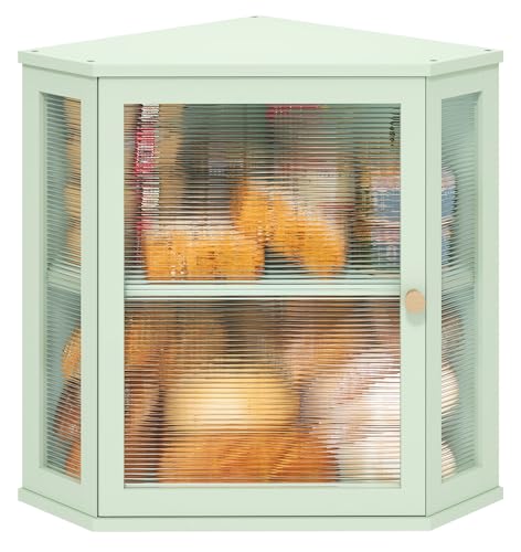 Corner Bread Box for Kitchen Countertop (Green / Extra Large)